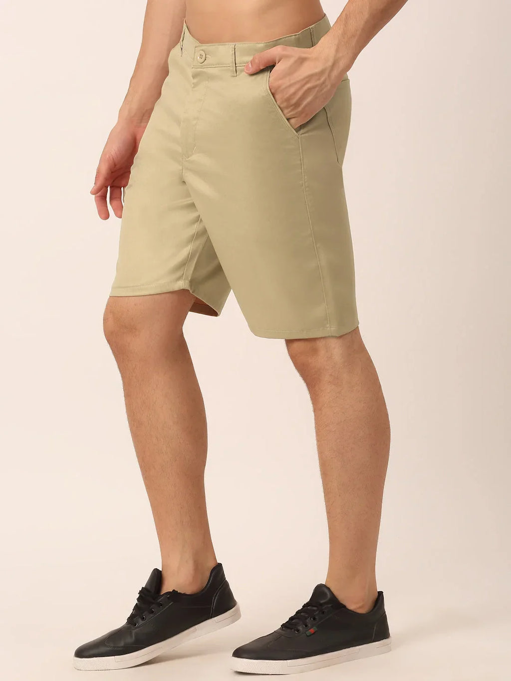 Indian Needle Men's Casual Cotton Solid- Shorts
