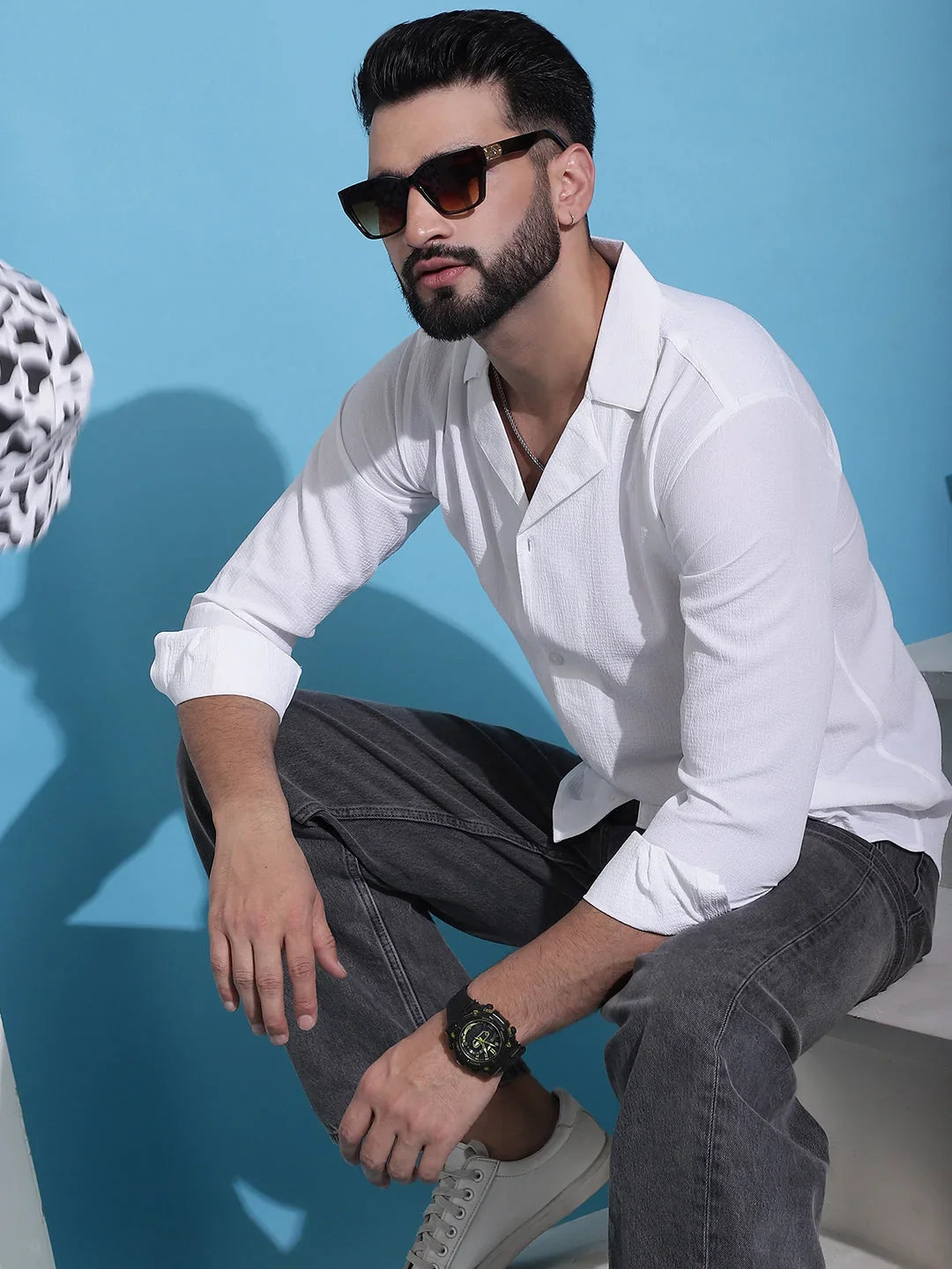 White Cotton Solid Shirts SF_904White | DesiQlo