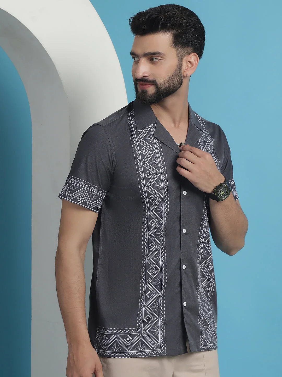 Grey Cotton Solid Shirts SF_919Grey | DesiQlo