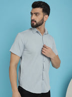 Striped Half Sleeve Casual Shirt for Men's-SF-921Light