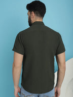 Striped Half Sleeve Casual Shirt for Men's-SF-921Q