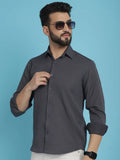 Striped Casual Shirt for Men's-SF-923Grey