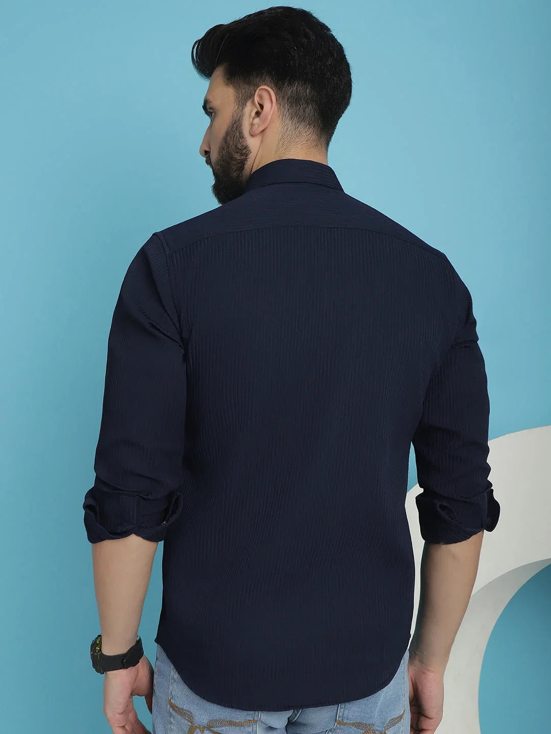Striped Casual Shirt for Men's-SF-923Q