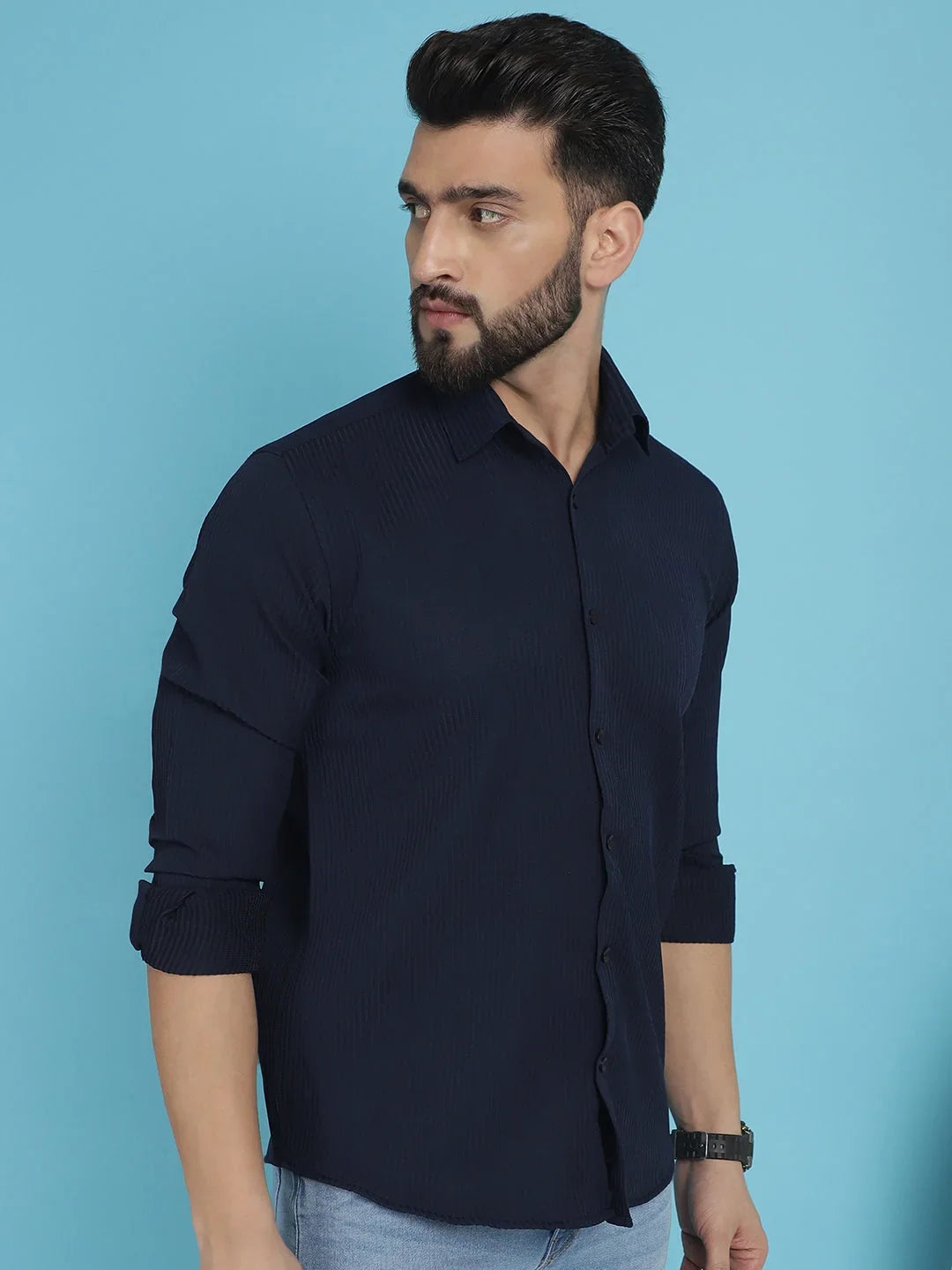 Striped Casual Shirt for Men's-SF-923Q