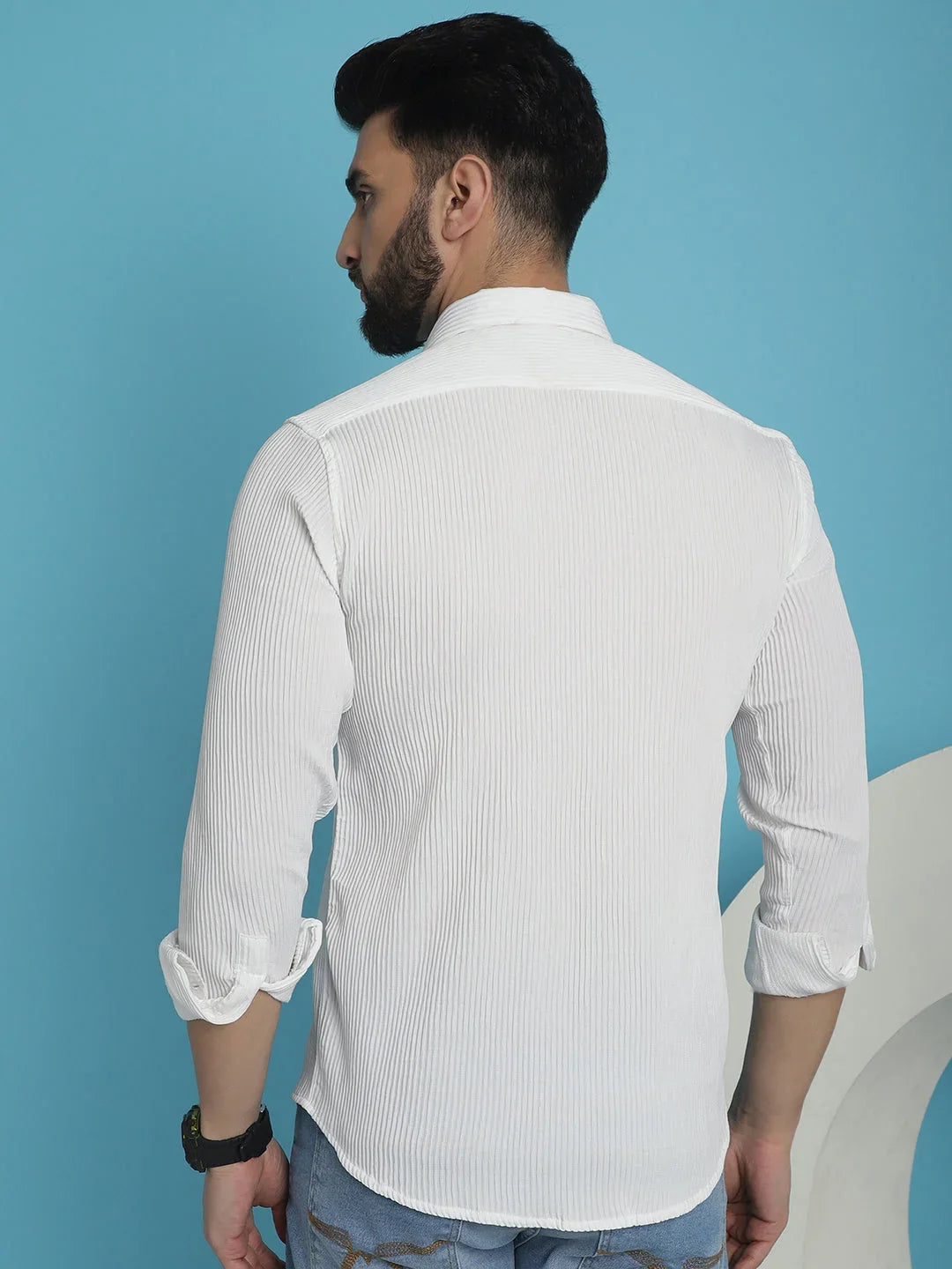 White Cotton Solid Shirts SF_923White | DesiQlo