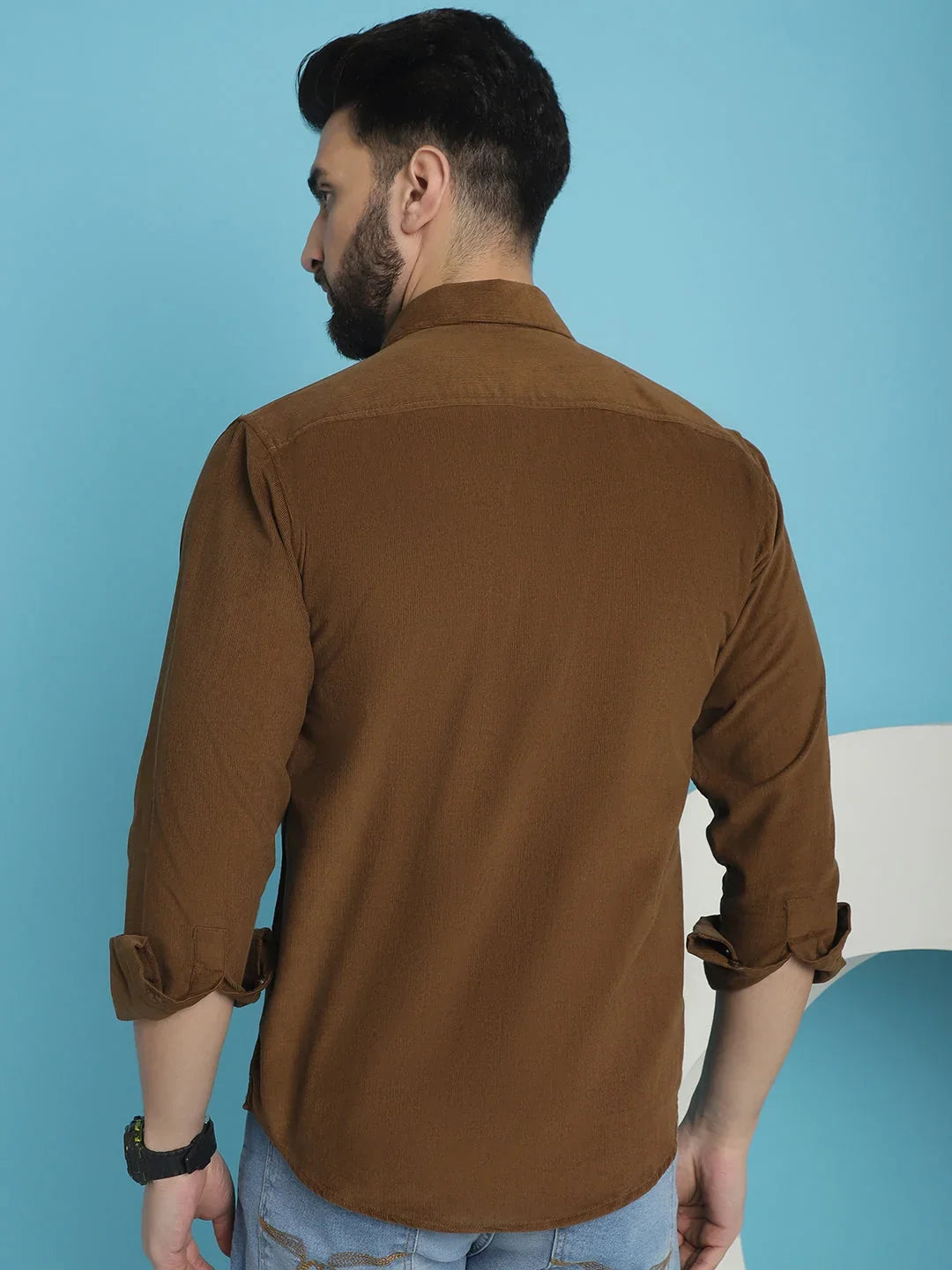 Brown Cotton Solid Shirts SF_925Brown | DesiQlo