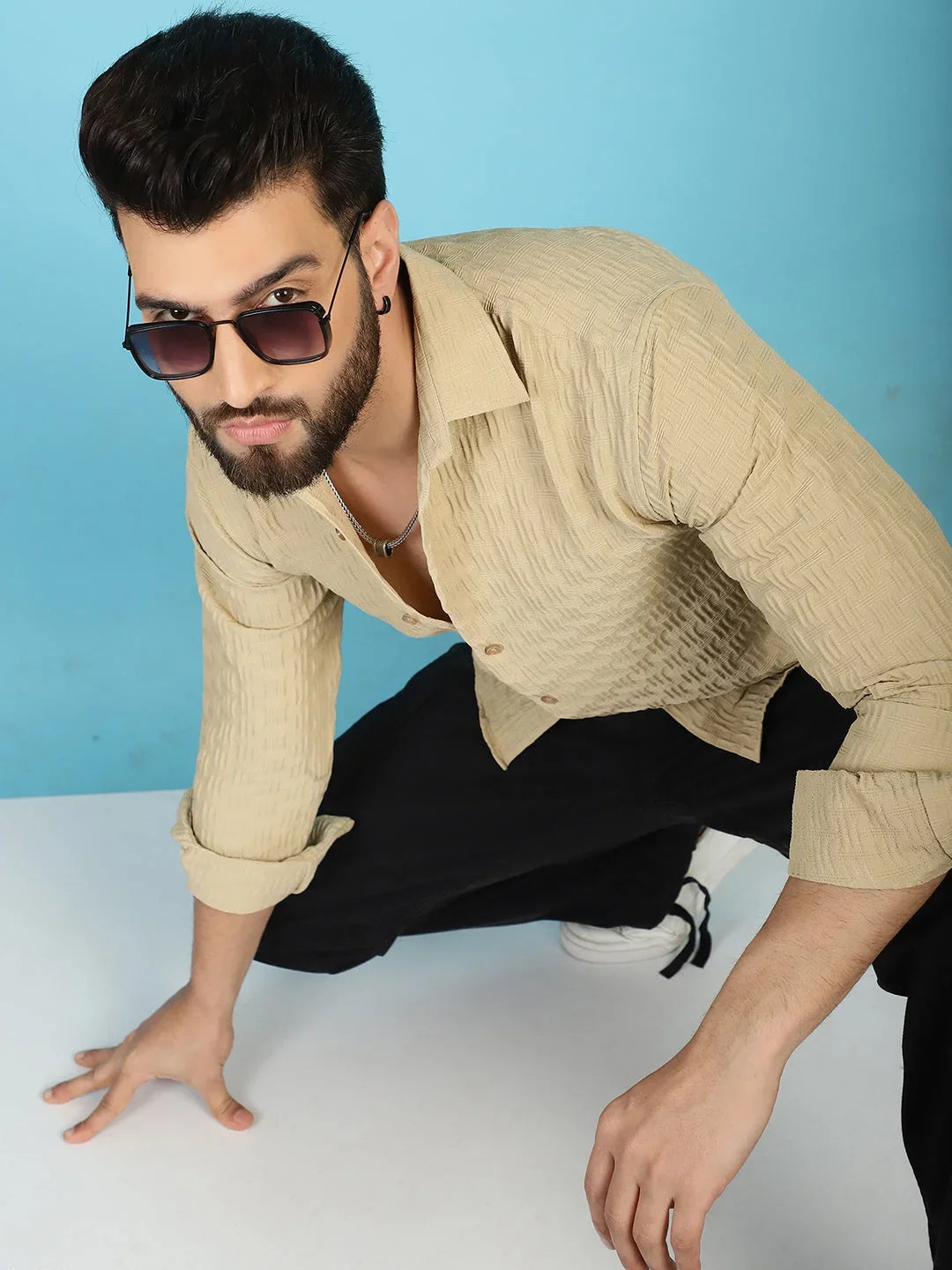 Woven Design Casual Shirt for Mens-SF-928