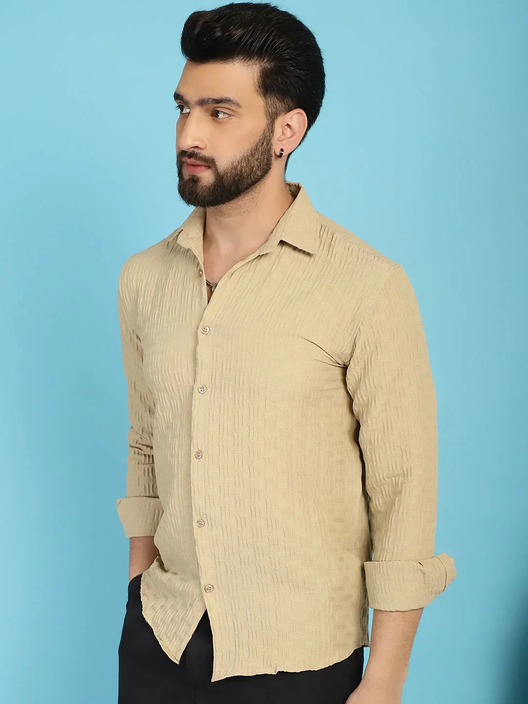Woven Design Casual Shirt for Mens-SF-928