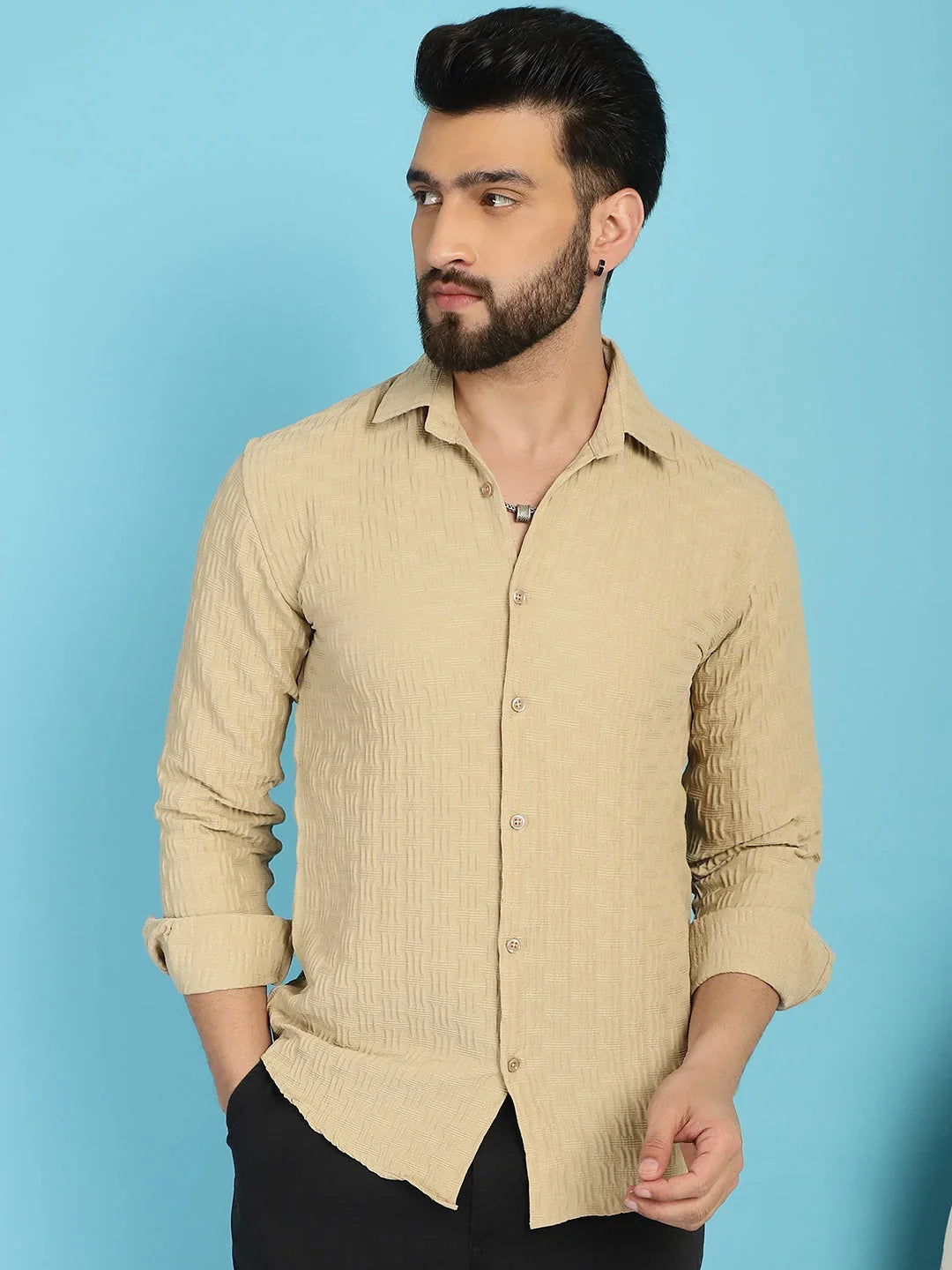Woven Design Casual Shirt for Mens-SF-928
