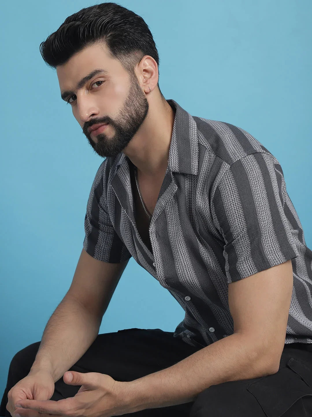 Grey Cotton Solid Shirts SF_931Grey | DesiQlo
