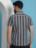 Printed Half Sleeve Cotton Shirt for Men-SF-931Grey
