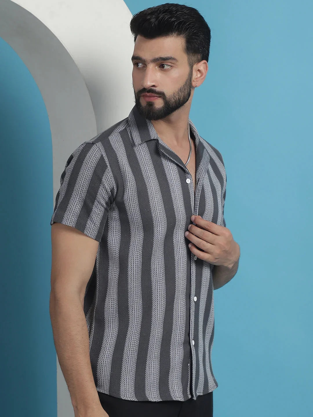 Grey Cotton Solid Shirts SF_931Grey | DesiQlo