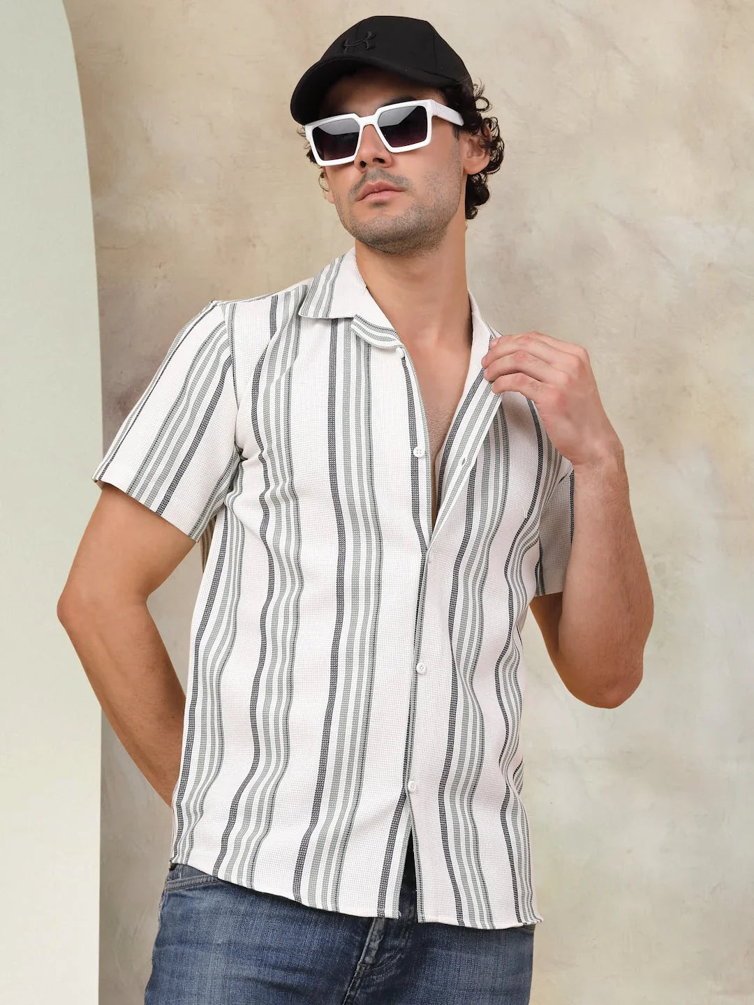 White Cotton Solid Shirts SF_931Off-White | DesiQlo