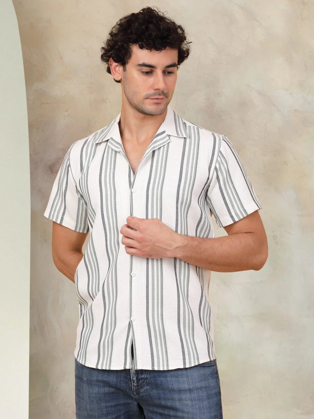 White Cotton Solid Shirts SF_931Off-White | DesiQlo