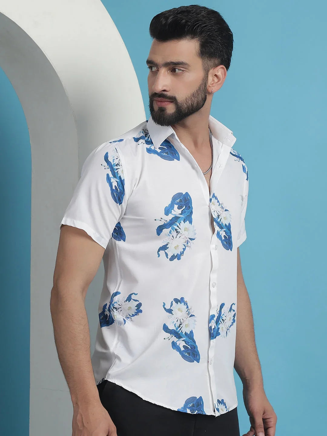 Blue Cotton Solid Shirts SF_934Blue | DesiQlo
