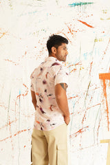 Classic Orange Printed Spread Collar Cotton Curved Casual Shirt-SF-934Orange