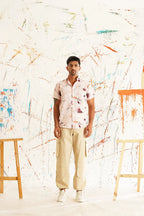 Classic Orange Printed Spread Collar Cotton Curved Casual Shirt-SF-934Orange