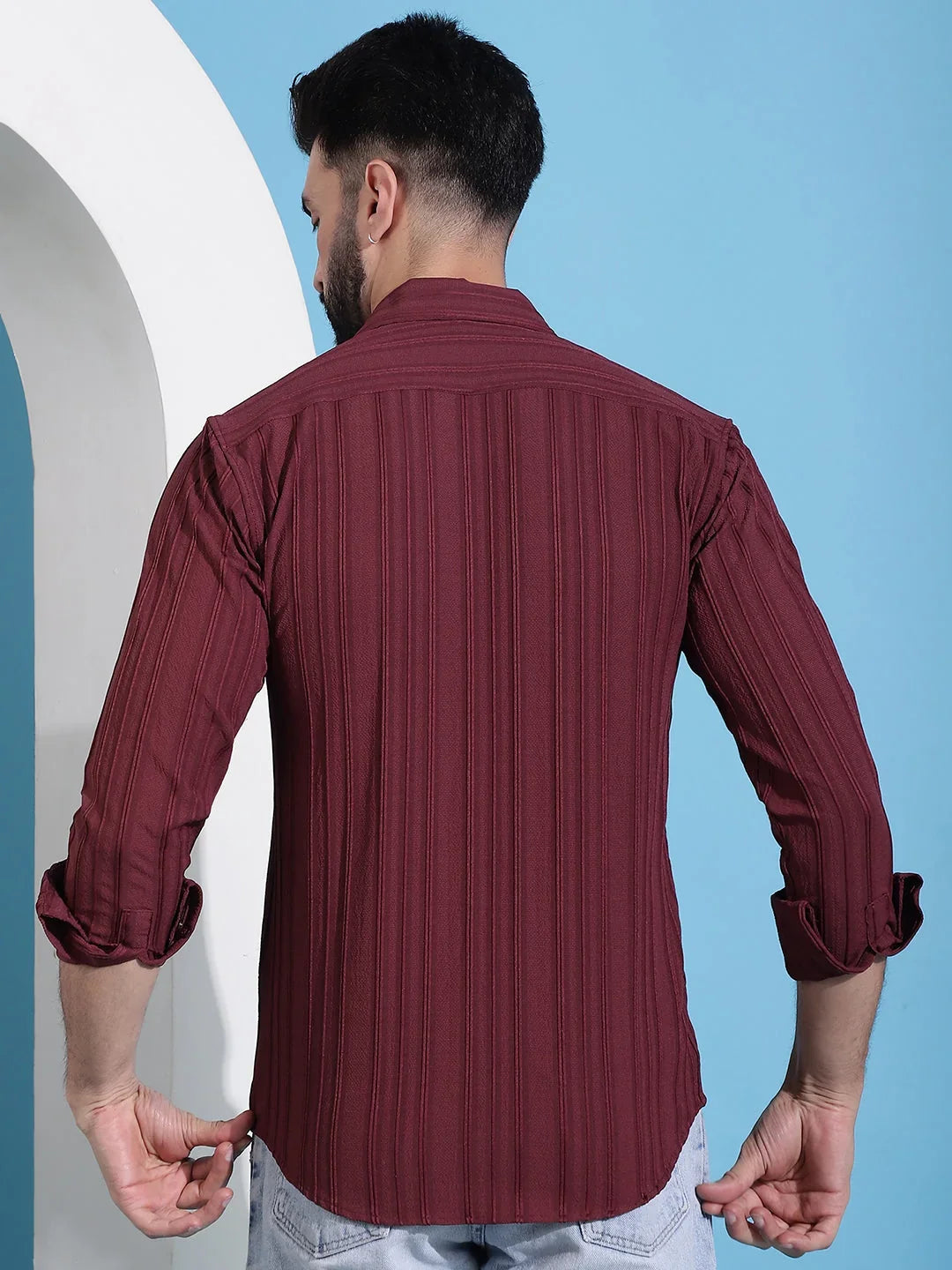 Maroon Cotton Solid Shirts SF_937Maroon | DesiQlo