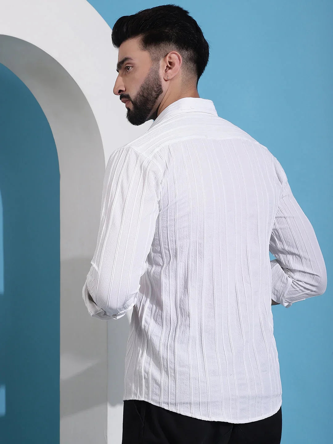 White Cotton Solid Shirts SF_937White | DesiQlo