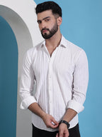 White Striped Casual Shirt for Mens.-SF-937White
