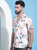 Classic Floral Printed Cotton Casual Shirt-SF-940Orange