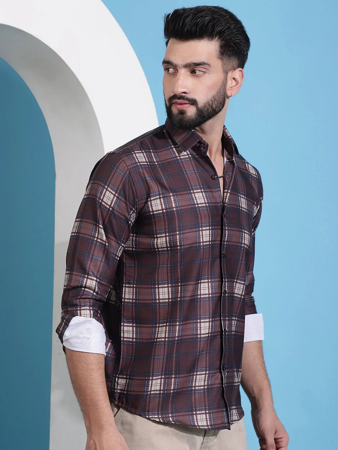Brown Cotton Solid Shirts SF_942Coffee | DesiQlo