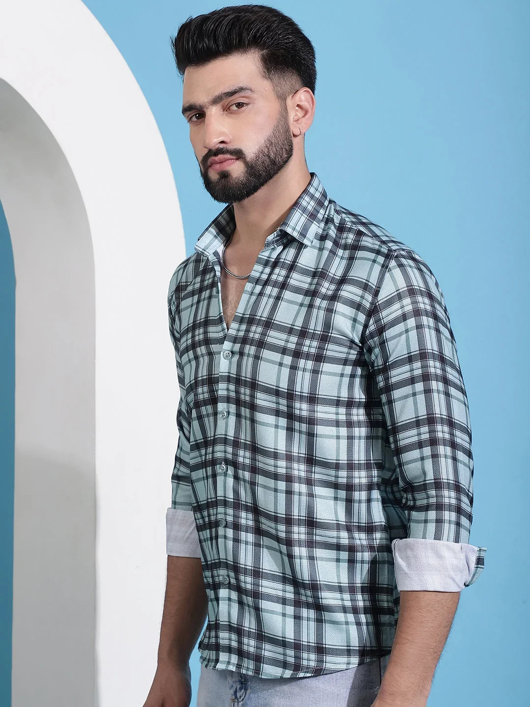 Green Cotton Solid Shirts SF_942Green | DesiQlo