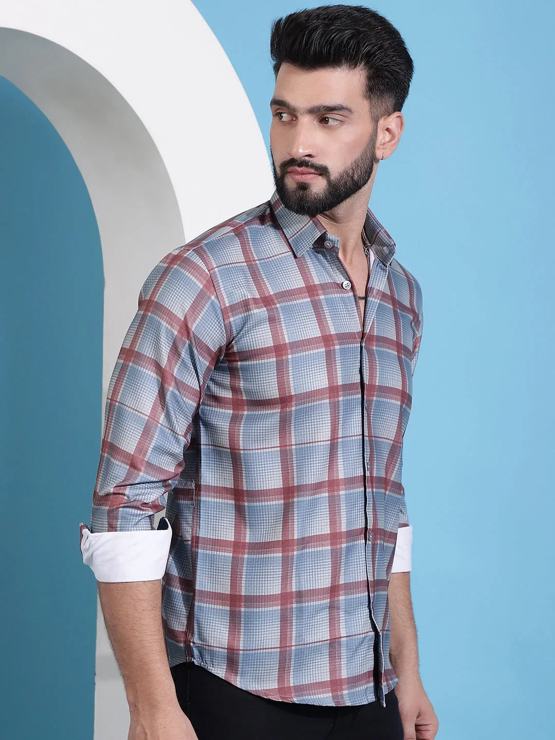 Grey Cotton Solid Shirts SF_942Grey | DesiQlo