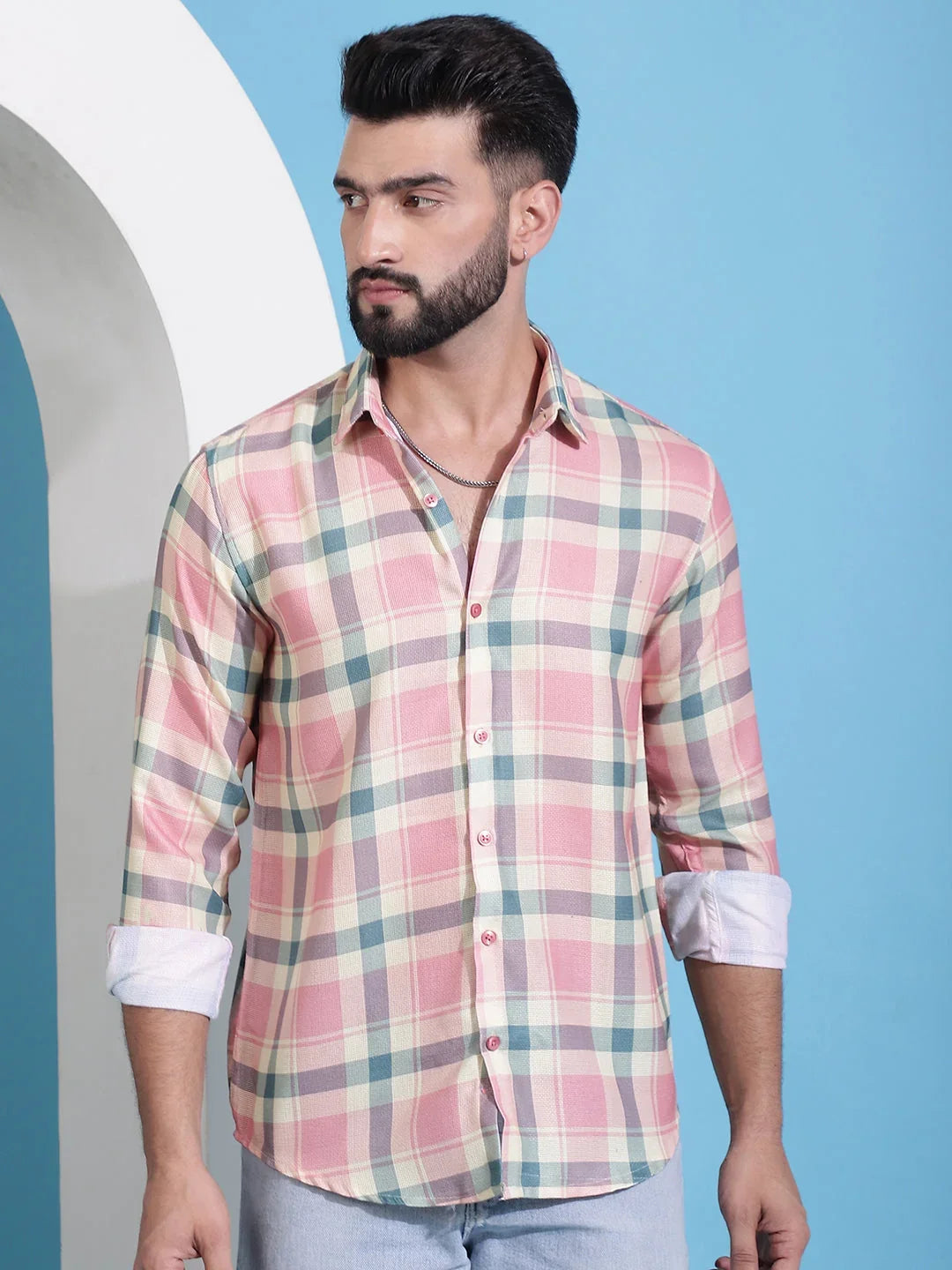 Orange Cotton Solid Shirts for Men | DesiQlo India
