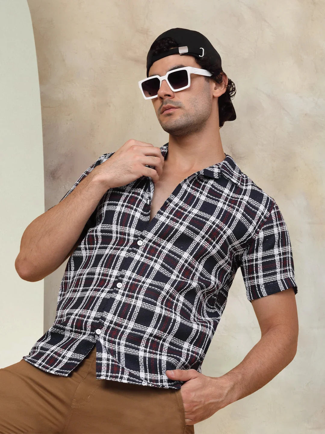 Blue Cotton Solid Shirts SF_943Navy | DesiQlo