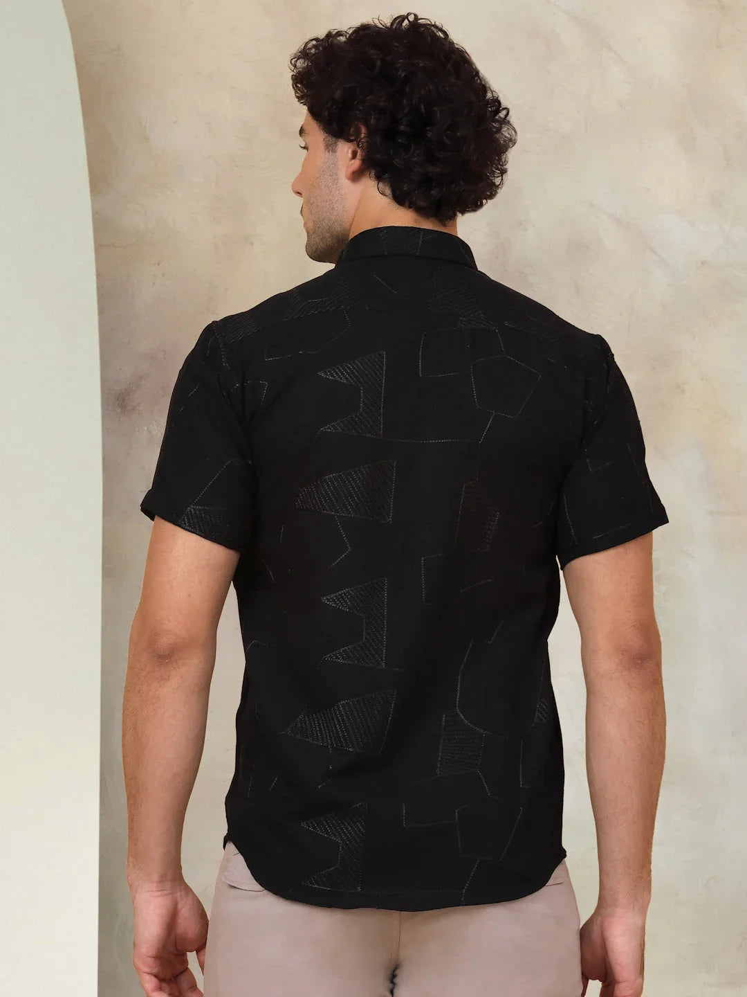 Black Cotton Solid Shirts SF_944Black | DesiQlo