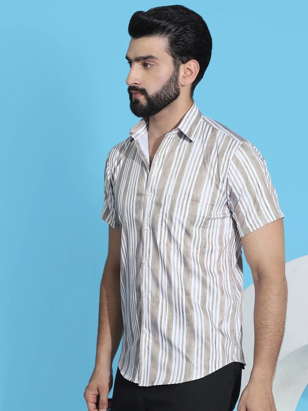 Beige Cotton Solid Shirts SF_947Beige | DesiQlo