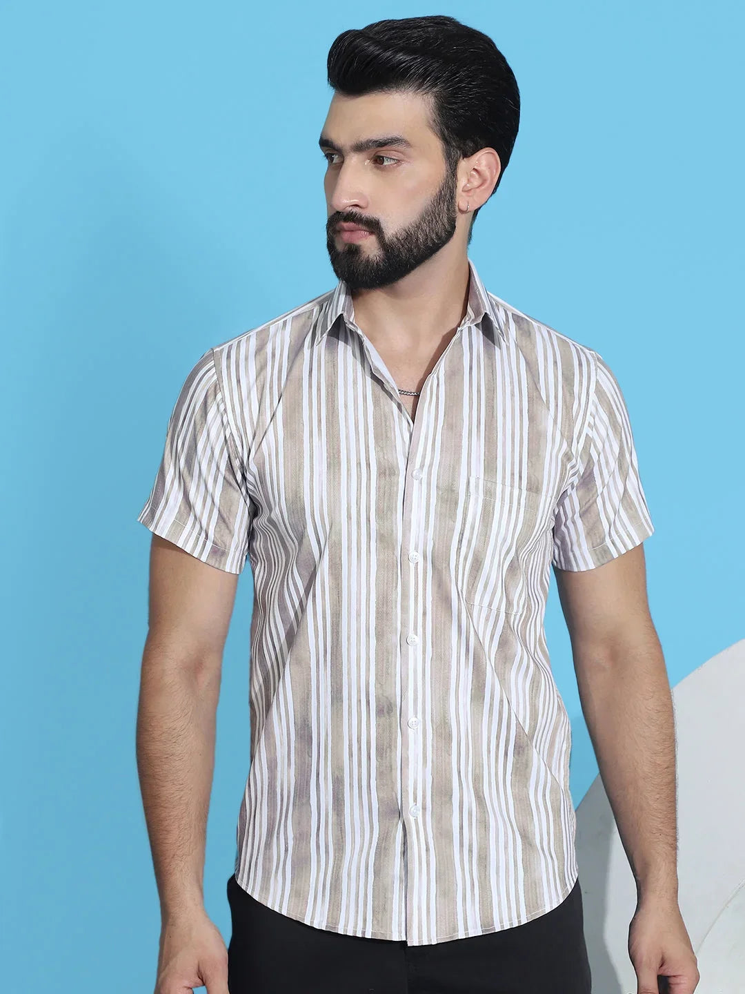 Beige Cotton Solid Shirts SF_947Beige | DesiQlo