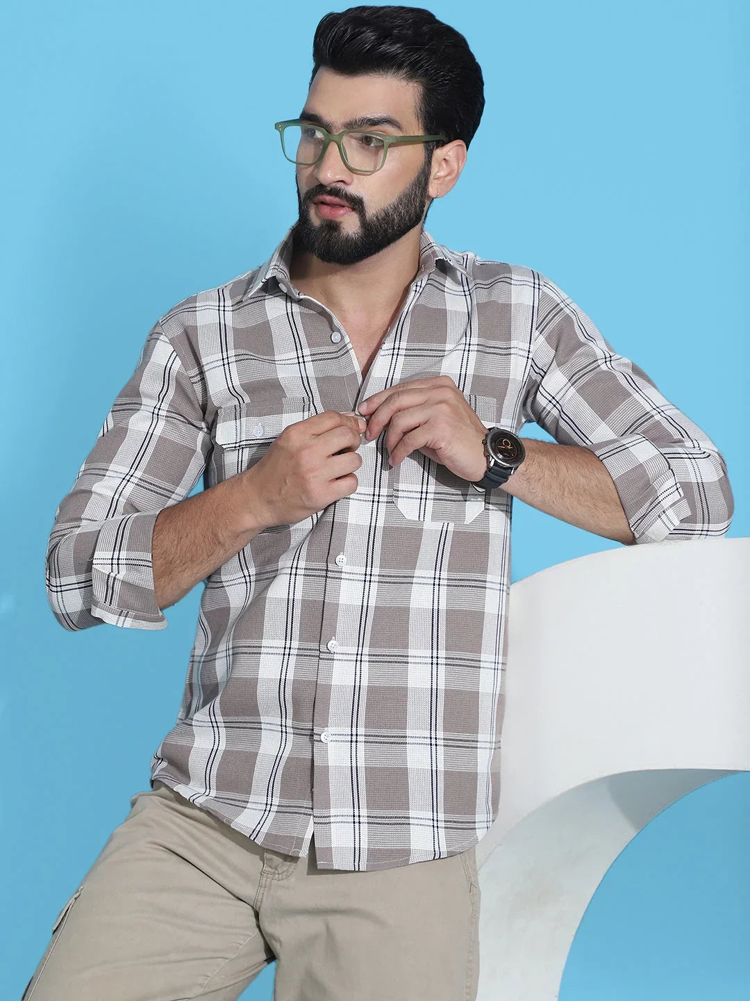 Brown Cotton Solid Shirts SF_951Brown | DesiQlo