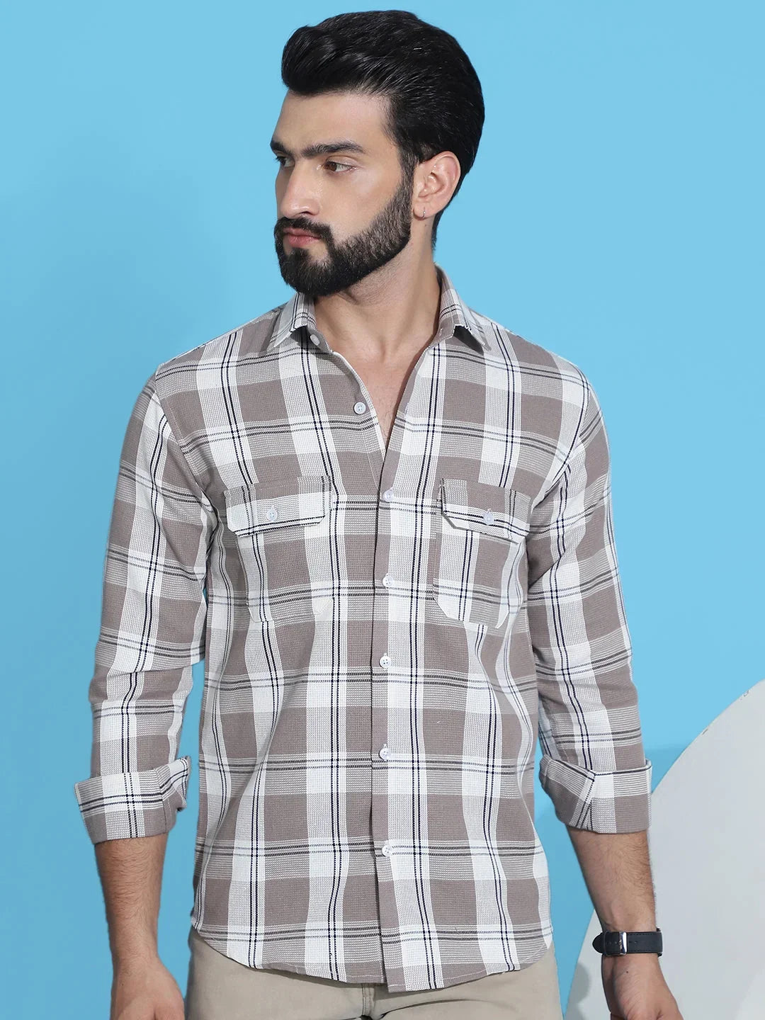 Brown Cotton Solid Shirts SF_951Brown | DesiQlo