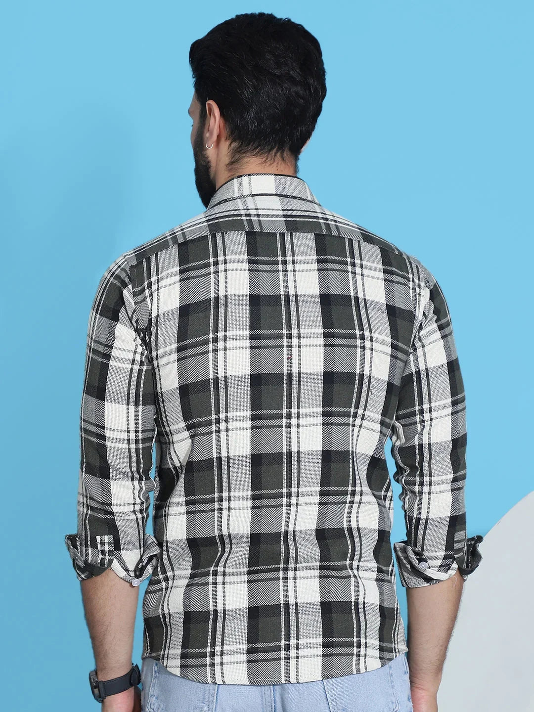 Green Cotton Solid Shirts SF_951Olive | DesiQlo