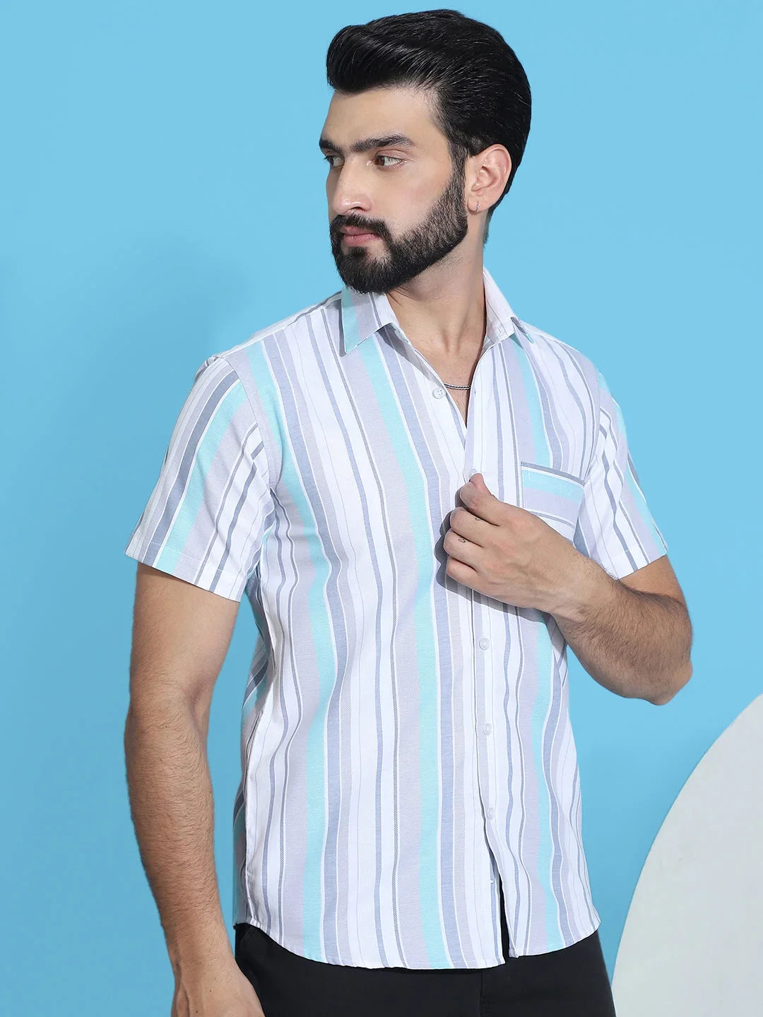 Grey Cotton Solid Shirts SF_952Grey | DesiQlo
