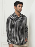 Woven Design Casual Shirt For Men-SF-956Black