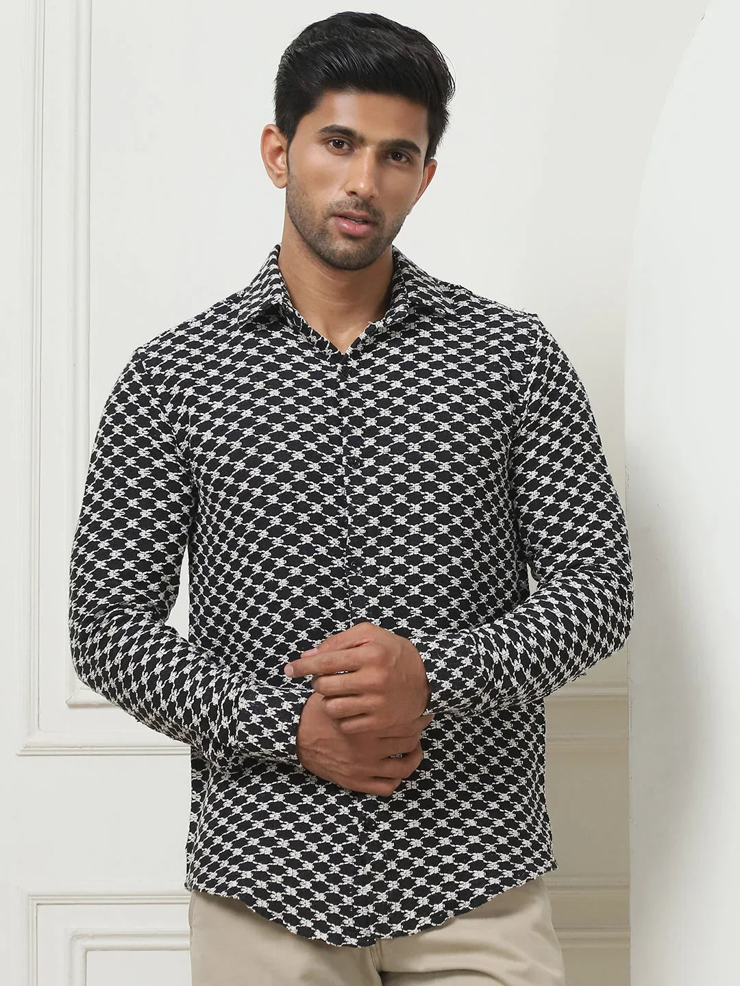 Black Cotton Solid Shirts SF_956Black | DesiQlo