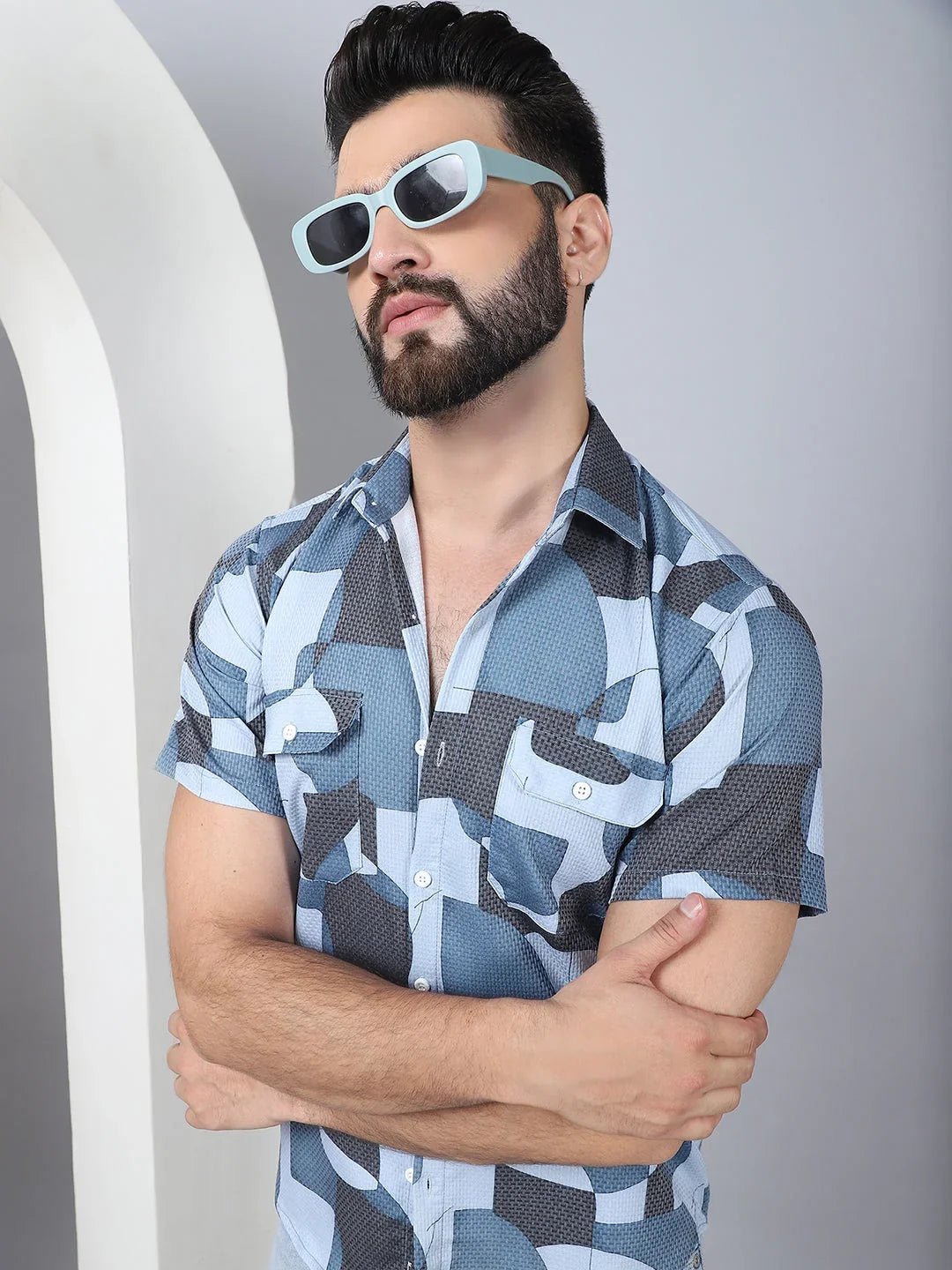 Grey Cotton Solid Shirts SF_961Grey | DesiQlo