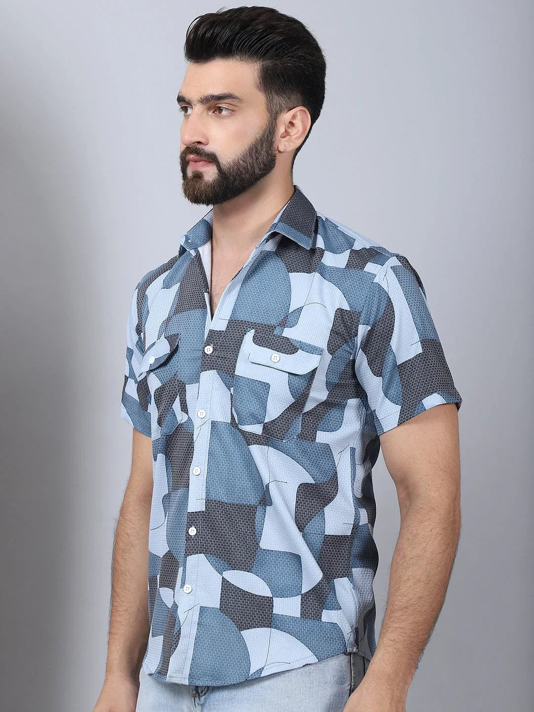 Grey Cotton Solid Shirts SF_961Grey | DesiQlo