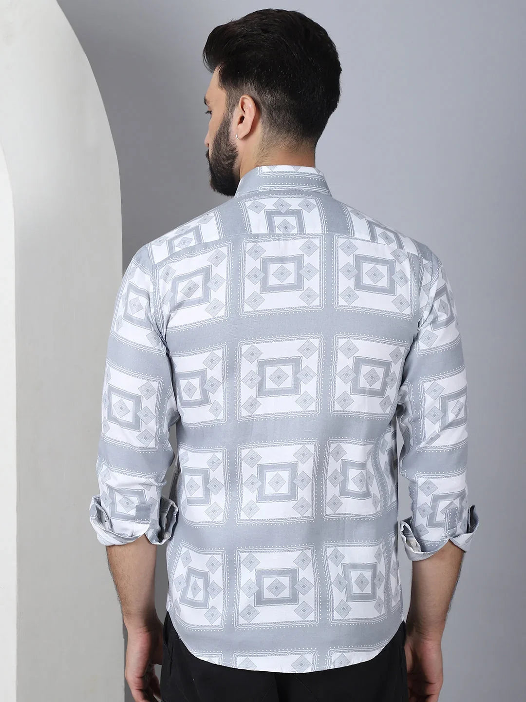 Grey Cotton Solid Shirts SF_967Light-Grey | DesiQlo