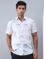 Printed Cotton Casual Shirt For Men-SF-973Green