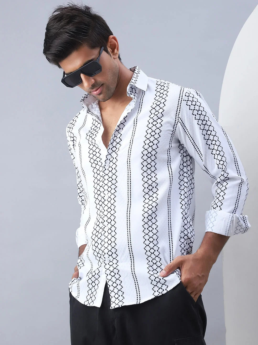 White Cotton Solid Shirts SF_975White | DesiQlo