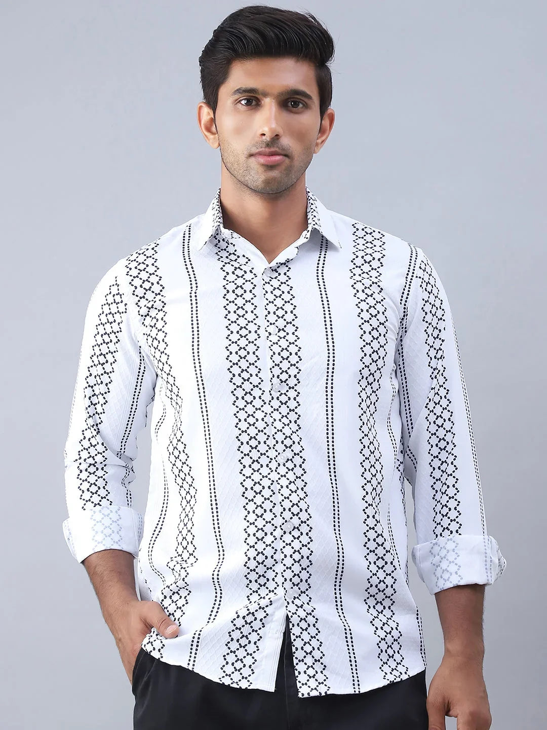 White Cotton Solid Shirts SF_975White | DesiQlo