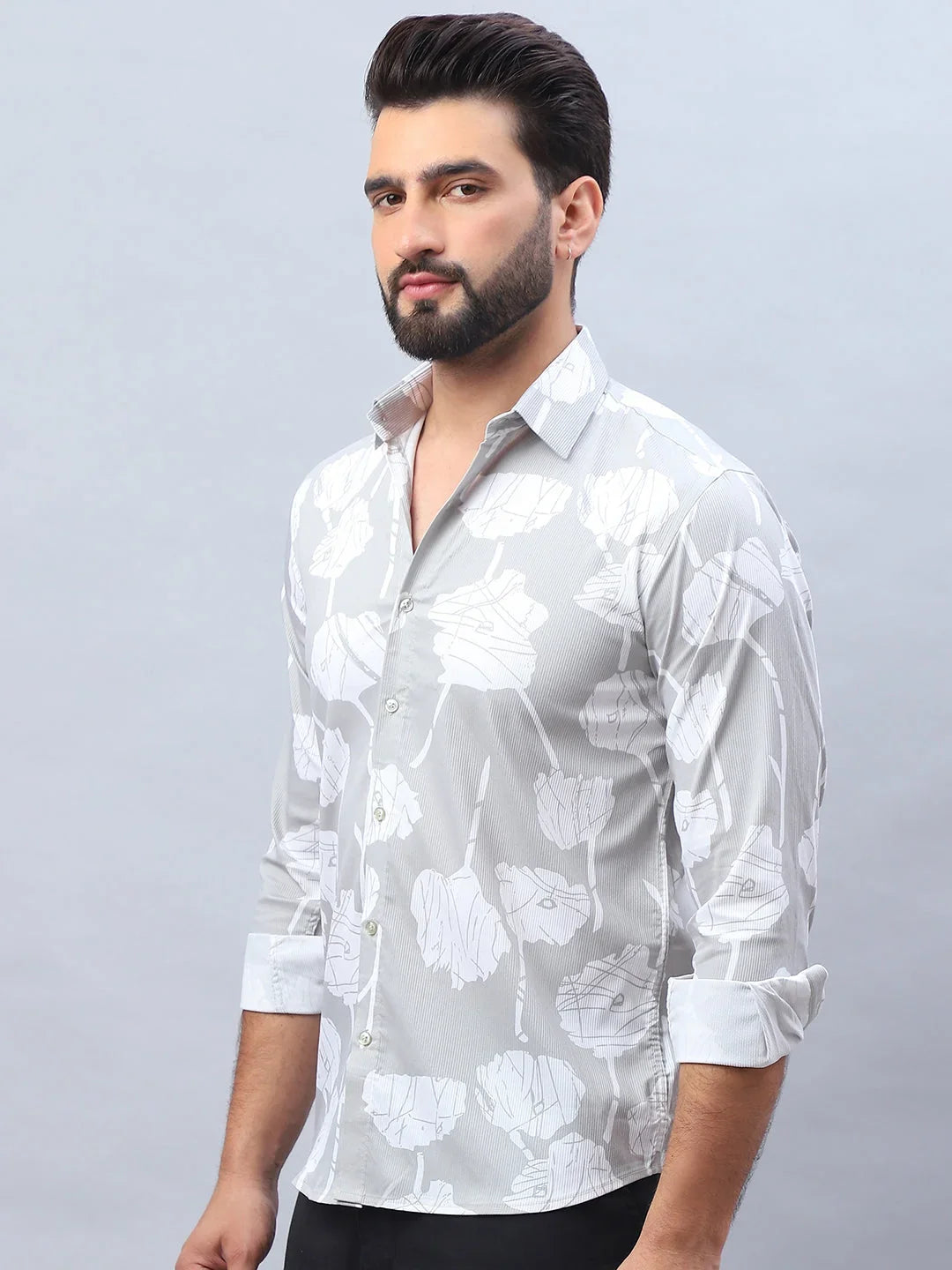 Grey Cotton Solid Shirts SF_976Grey | DesiQlo