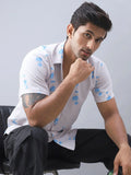 Printed Cotton Casual Shirt For Men-SF-977Cream