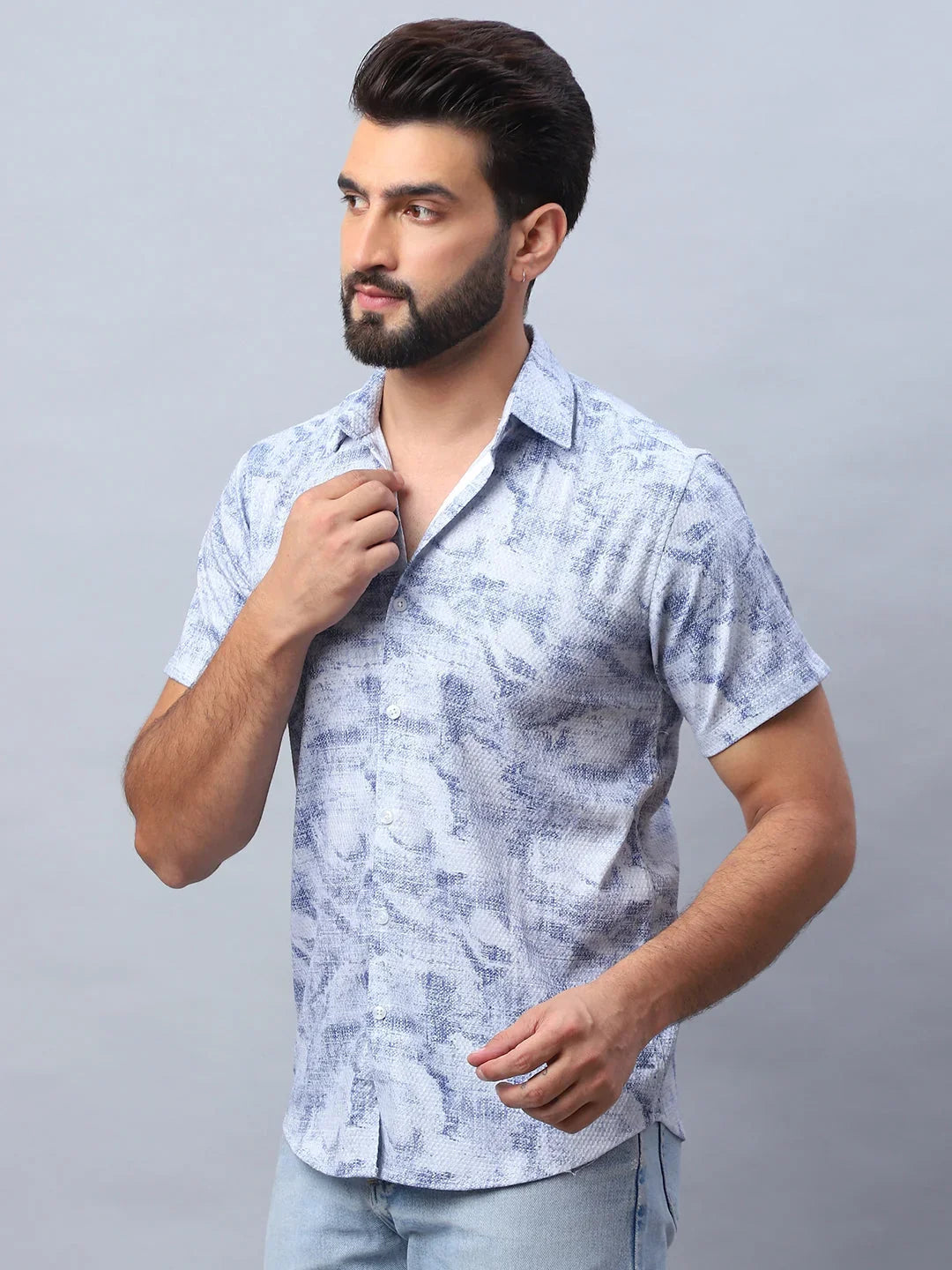 Blue Cotton Solid Shirts SF_984Blue | DesiQlo