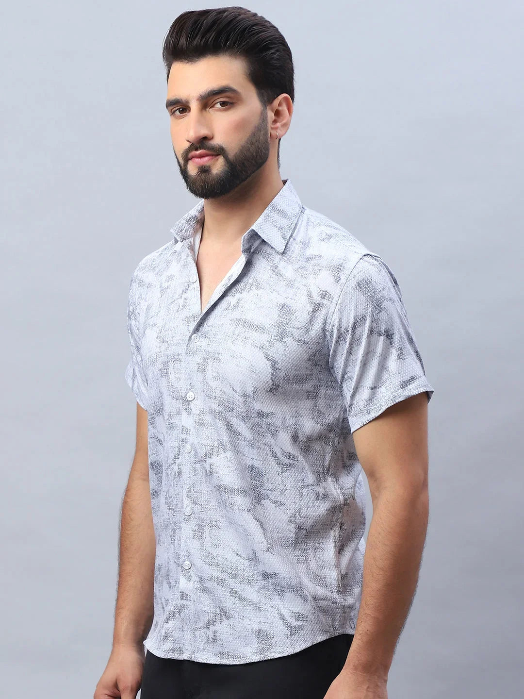 Grey Cotton Solid Shirts SF_984Light-Grey | DesiQlo