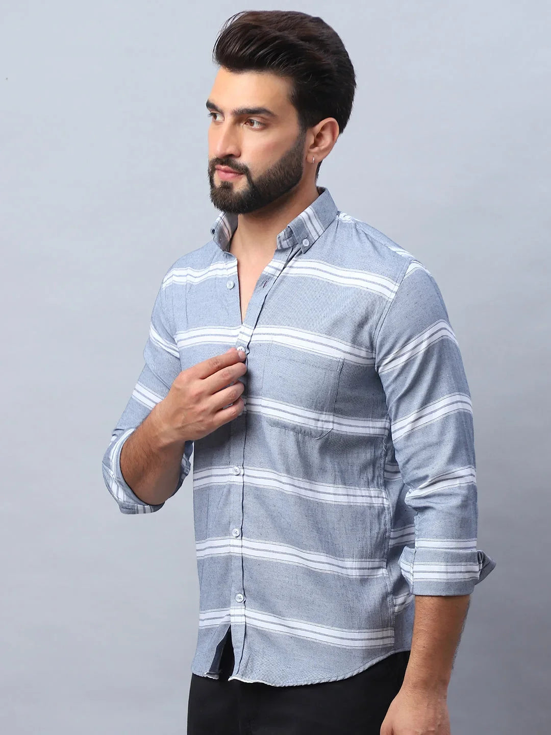 Grey Cotton Solid Shirts SF_985Grey | DesiQlo